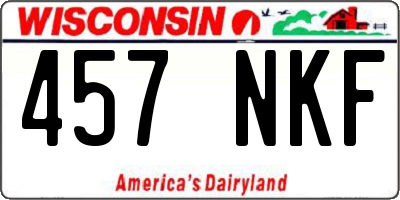 WI license plate 457NKF