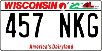 WI license plate 457NKG
