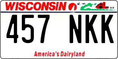 WI license plate 457NKK
