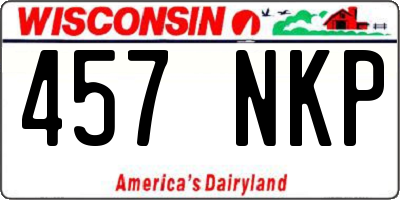 WI license plate 457NKP
