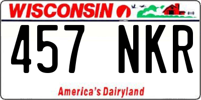 WI license plate 457NKR