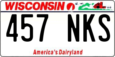 WI license plate 457NKS