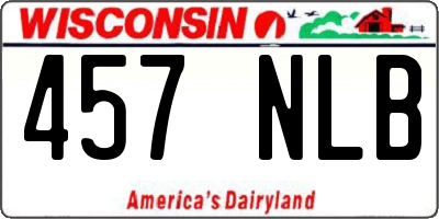 WI license plate 457NLB