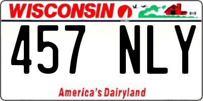 WI license plate 457NLY