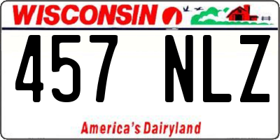 WI license plate 457NLZ