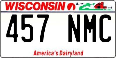 WI license plate 457NMC