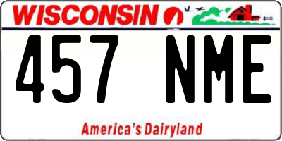 WI license plate 457NME