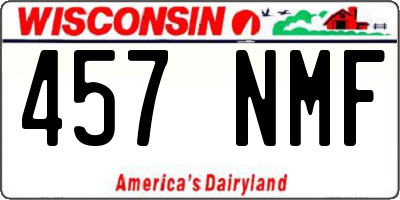 WI license plate 457NMF