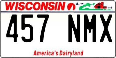WI license plate 457NMX