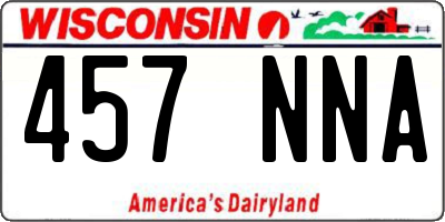 WI license plate 457NNA
