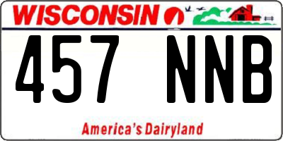 WI license plate 457NNB