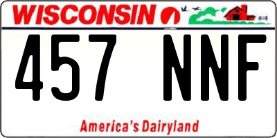 WI license plate 457NNF