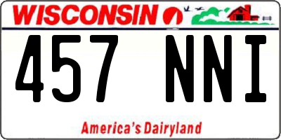 WI license plate 457NNI