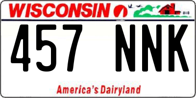 WI license plate 457NNK