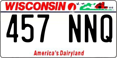 WI license plate 457NNQ