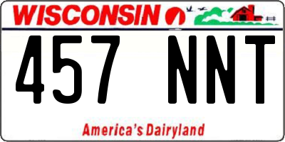 WI license plate 457NNT