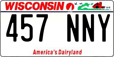 WI license plate 457NNY