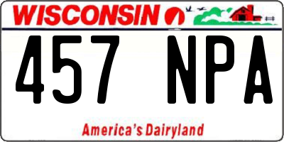 WI license plate 457NPA