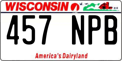 WI license plate 457NPB