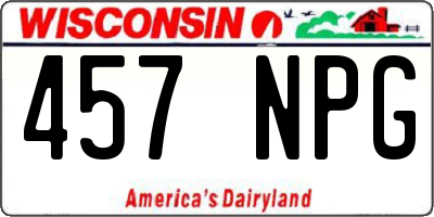 WI license plate 457NPG
