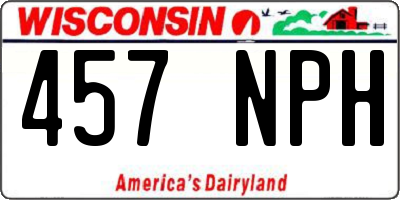 WI license plate 457NPH