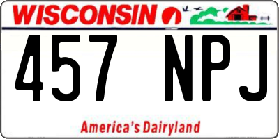 WI license plate 457NPJ