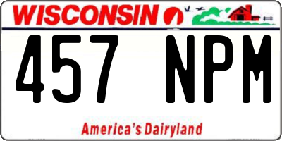 WI license plate 457NPM