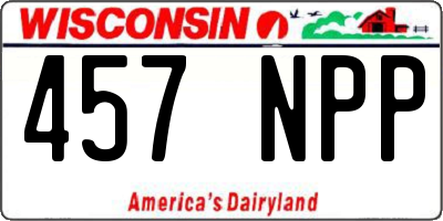 WI license plate 457NPP