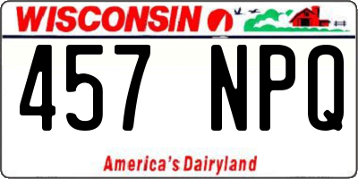 WI license plate 457NPQ