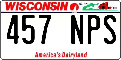 WI license plate 457NPS