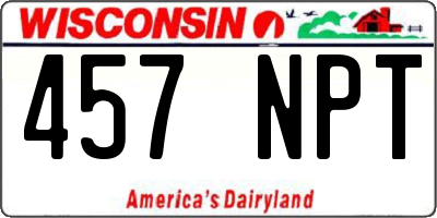 WI license plate 457NPT
