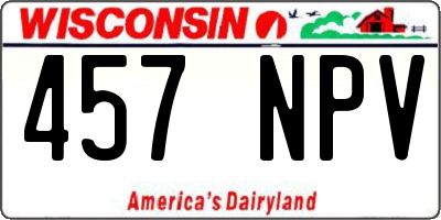 WI license plate 457NPV