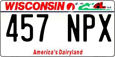 WI license plate 457NPX