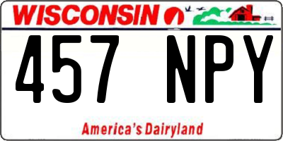 WI license plate 457NPY