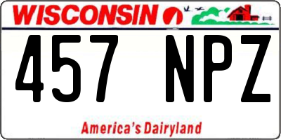 WI license plate 457NPZ
