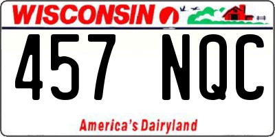 WI license plate 457NQC