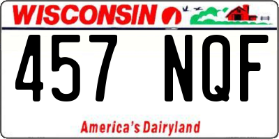 WI license plate 457NQF