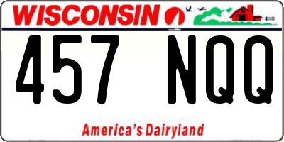 WI license plate 457NQQ