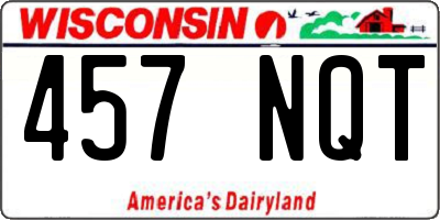 WI license plate 457NQT