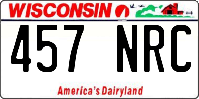 WI license plate 457NRC