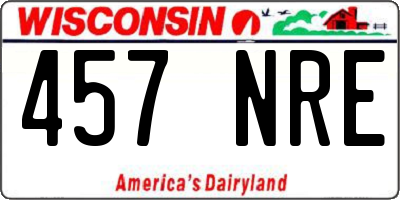 WI license plate 457NRE
