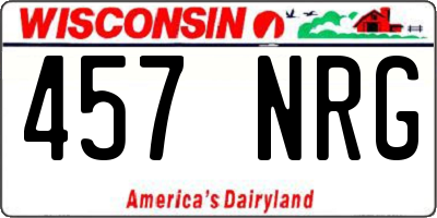 WI license plate 457NRG