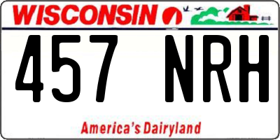 WI license plate 457NRH