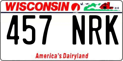 WI license plate 457NRK