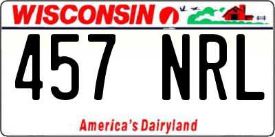 WI license plate 457NRL