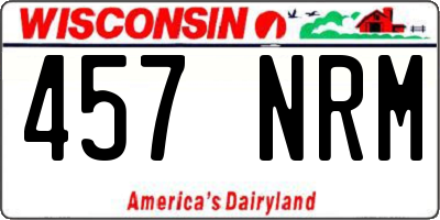 WI license plate 457NRM