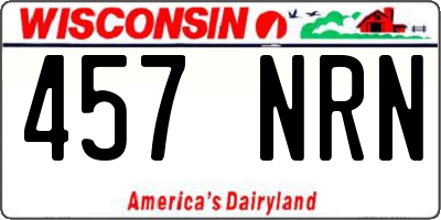 WI license plate 457NRN
