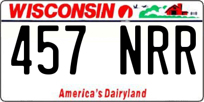 WI license plate 457NRR