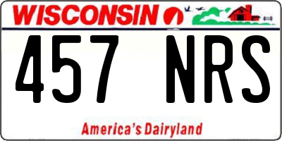 WI license plate 457NRS