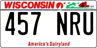 WI license plate 457NRU